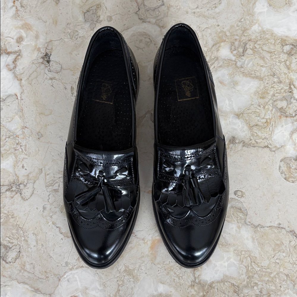 Classy Italian-Made Black Leather Tassel Loafers – Genuine Leather Sole - Picture 7 of 15